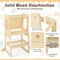 Costway 3-in-1 Foldable Kitchen Standing Tower for Toddlers with Chalkboard Weaning Table Natural